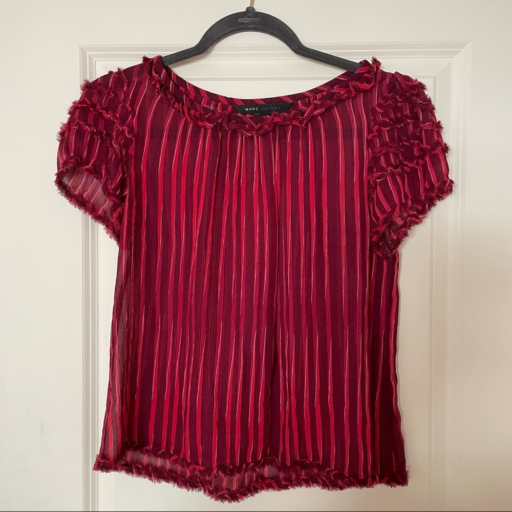 Marc Jacobs 100% Silk Short Sleeve Blouse size 8